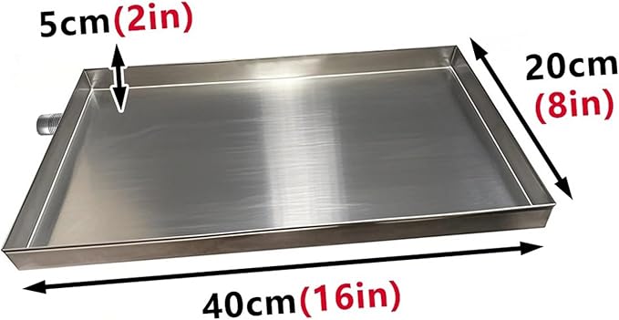 AC Water Catcher Drain Pan - 40x20cm (16x8in) for Air Conditioner Refrigerator BBQ Oil Kitchen Organizers and Pet Trays - Versatile Condensate Storage Solution