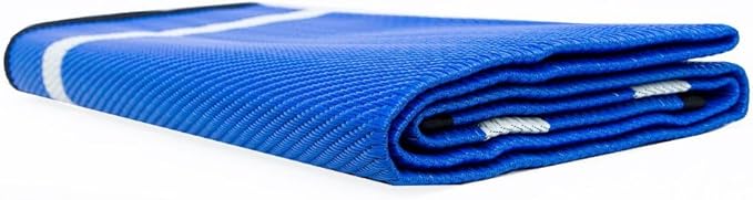 Mountain Mat 5x7 Solid Blue RV Patio Mat – Extra Thick 5mm Recycled Poly Rug – Heavy-Duty Waterproof Reversible – Premium Camping Mat for Deck Patio Beach (Blue NO Carry Bag 5'x7')