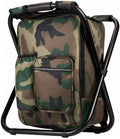 Bright starl Upgraded Large Size 3 in1 Multifunction Fishing Backpack Chair Portable Hiking Camouflage Camping Stool Folding Cooler Insulated Picnic Bag Backpack Stool