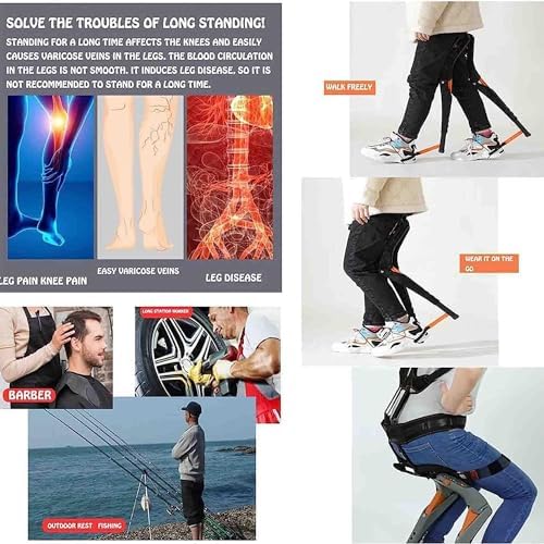 Adjustable Wearable Invisible Chair Exoskeleton Portable Camping Stool with 5 Height Settings Comfortable Chairless Design for Anywhere Use Lightweight and Convenient