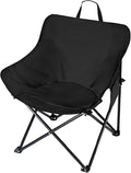 Outdoor Folding Moon Portable Portable Camping Chair Backpacking Chair Ultralight &amp Compact 308 Lbs Capacity for Outdoor Camp Travel Beach Picnic Hiking-Black