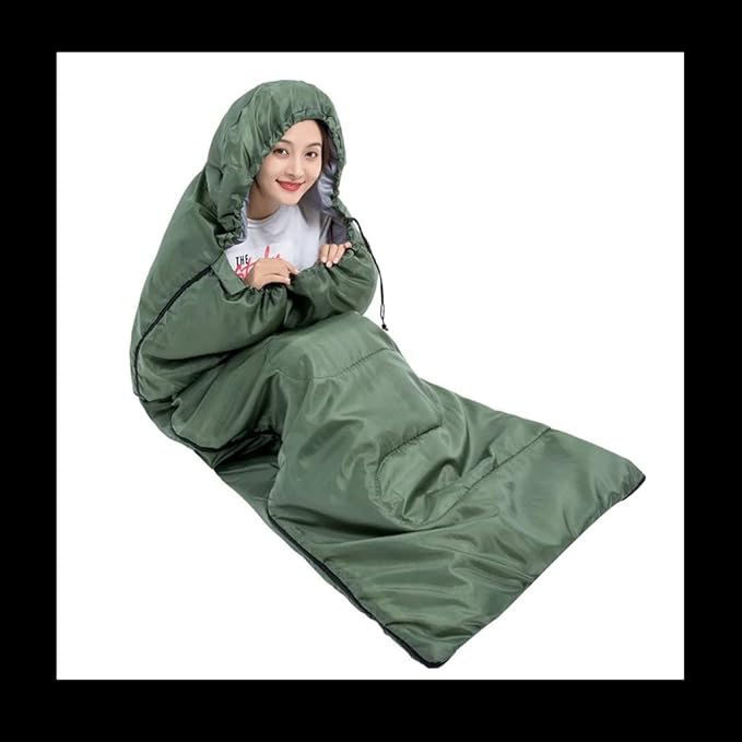 Sleeping Bag with Compression Sack Envelope Portable and Lightweight for 3-4 Season Camping Hiking Traveling Backpacking and Outdoor Activities (Single)