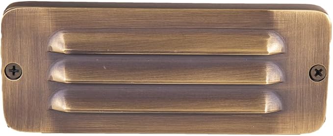 VOLT Cast Brass 12V 3W 2700K Warm White Mini Thin LED Louvered Outdoor Step Light (20 Lumens) for Low Voltage Landscape Lighting