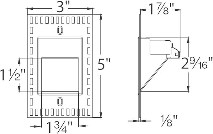 WAC Landscape Lighting LEDme 120V LED Vertical Invisible Trim Step and Wall Light Blue Built-in LED in White