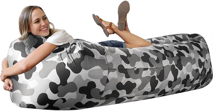 WEKAPO Inflatable Couch Air Lounger Chair - Camping &amp Beach Accessories Portable Blow up Sofa for Hiking Lawn Indoor/Outdoor Movies &amp Music Festivals. Lightweight and Easy to Set Up Air Ham