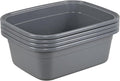 16 Quart Plastic Wash Basins Gray Rectangular Dish Pan 4 Packs