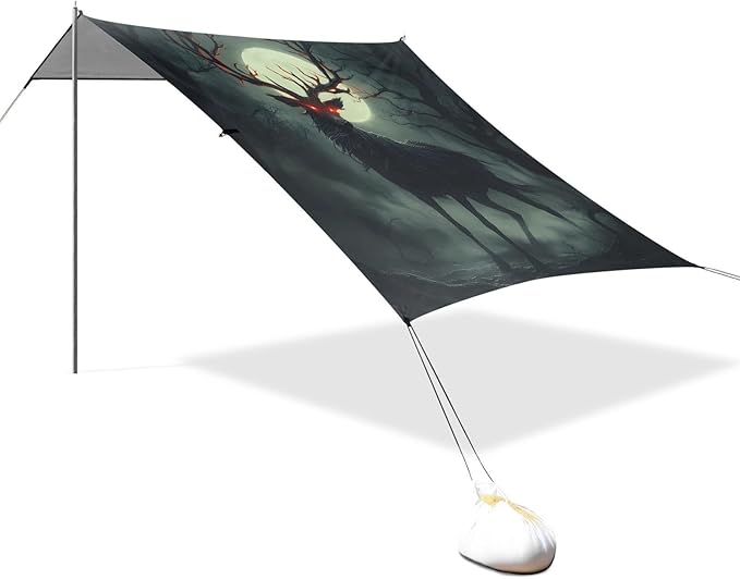 Beach Tent Sun Shelter Elk with Red Eyes Lightweight &amp Easy Setup Beach Shade Canopy for Camping Fishing