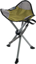 Travel Chair Slacker Tripod Chair for Camping Lightweight Chair Adjustable Carry Strap for Easy Transport | Oversized Duck Feet for Improved Stability | Perfect for Outdoor Adventures (Green)