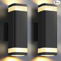 SHIMR Dusk to Dawn Outdoor Wall Light with Sensor 2 Pack Waterproof Up and Down Outdoor Sconce Lights Modern Black Aluminum Exterior Lighting Fixtures for Porch Patio Garage LED Bulbs Included