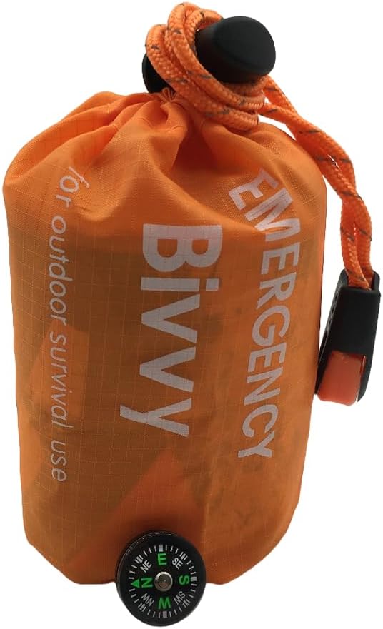 Emergency Sleeping Bag for Survival1 Pack Bivvy Bag Storage Bag with Whistle Camping Hiking Keep Warm Outdoor Adventures