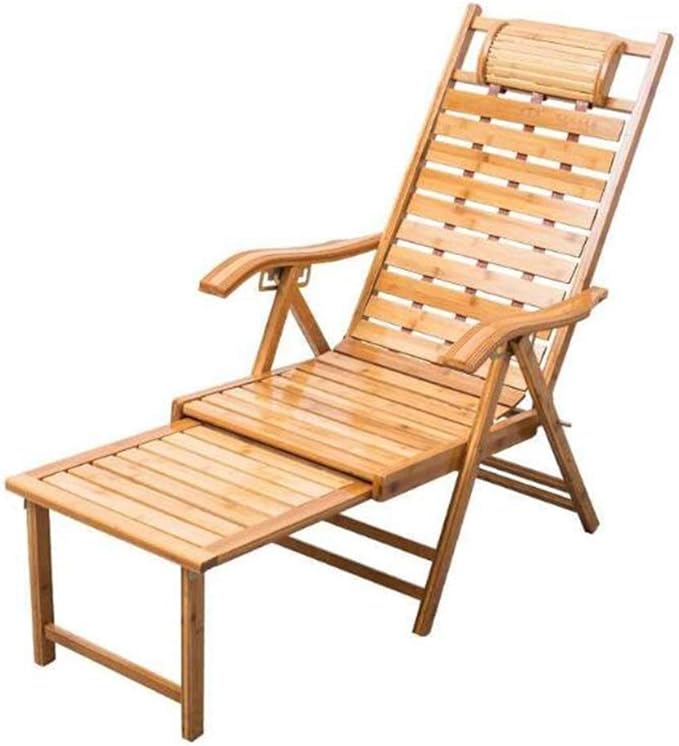 Summer Chair Dual Purpose Folding Bamboo Woven Folding Recliner Recliner Sun Office Chair Armchair Garden Chair Lounge Chair Sun Beach Chairs Send CushionBrown