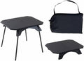 Folding Camping TableOutdoor Small Portable Aluminum Camp Table with Backpacking Carrying Bag for Camping Beach Picnic Grilling Hiking FishingTravel (Black)