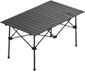 Carbon Steel Camping Table Portable Table Ultralight Multifunctional Picnic Table Folding Table(Medium Black)