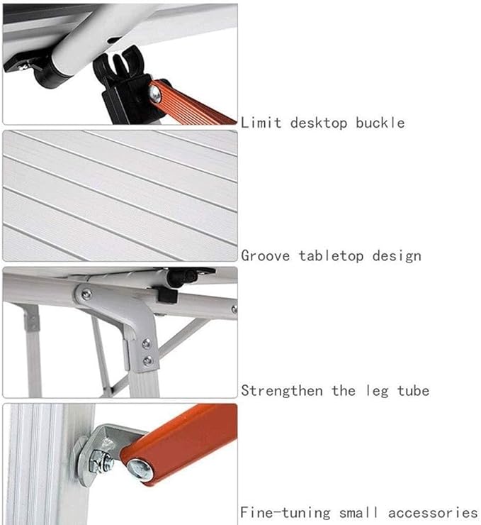 Portable Folding Camping Table with Adjustable Height – Aluminum Alloy Lightweight Corrosion-Resistant 30kg Capacity Includes Carrying Bag for Outdoor Activities Picnic Hiking