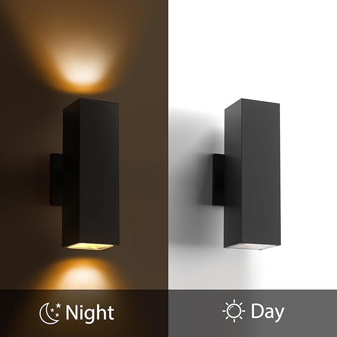 Up and Down Lights Modern Exterior Lighting Fixtures 11.8 Outdoor Porch Light IP65 Waterproof Outside Lights for House Garage PatioE26 Bulbs not Included - 1 Pack