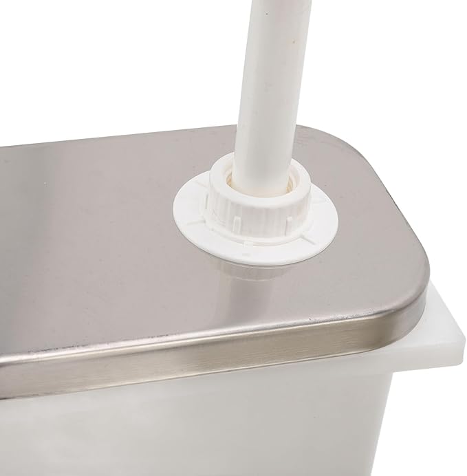 Condiment Pump Station Sauce Dispenser Stainless Steel and Plastic Syrup Pump Dispenser with 30ml Squeeze Capacity Kitchen Sauce Pump for Ketchup Mustard Honey Milk Chocolate Oil (2L Triple Pump)
