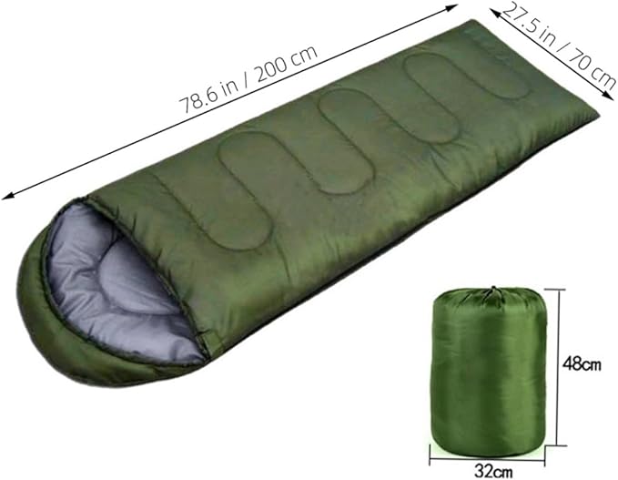 Balacoo Hooded for Camping and Hiking Lightweight Mummy Design with Drawstring Hood Internal Pouch for Valuables Olive Green Outdoor Blanket for Adults
