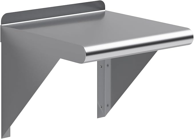 AmGood 12 in. x 12 in. Stainless Steel Wall Shelf | NSF Certified | Appliance &amp Equipment Metal Shelving | Kitchen Restaurant Garage Laundry Utility Room