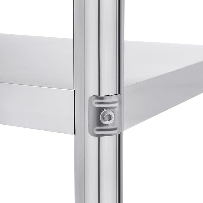 32×16 Stainless Steel Table Heavy Duty Stainless Steel Table for Prep Shelf Organizer Kitchen Storage Shelves Garage Shelves Commercial Kitchen Work Table for Restaurant Home and Hotel Silver