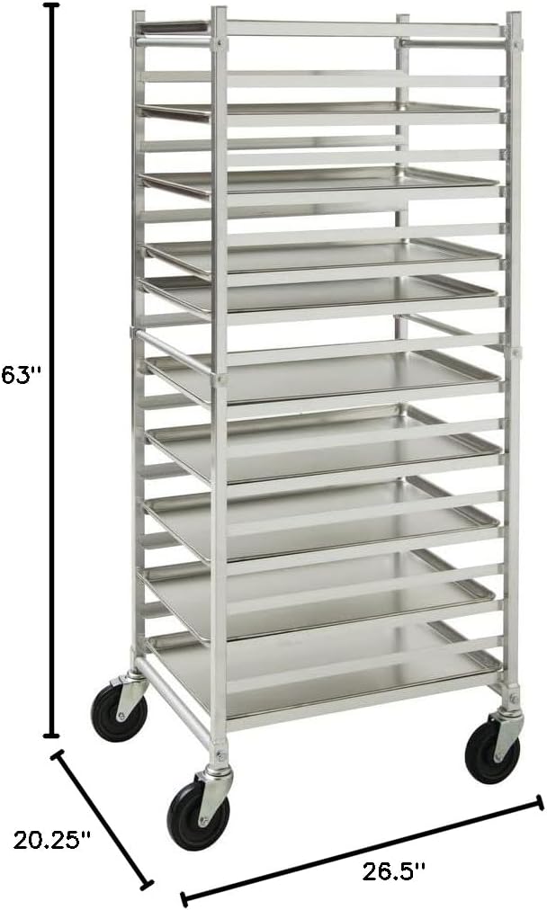 HUBERT Bun Pan Rack Aluminum 18 Pan End Load - 26 1/2 L x 20 1/4 W x 63 H