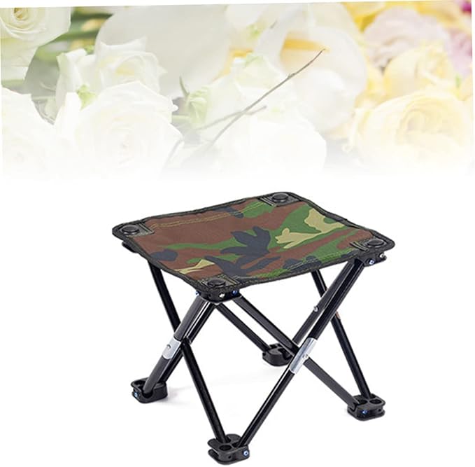 Happyyami Camouflage Folding Stool Portable Fishing Chair Sturdy Outdoor Gear Camping Seat Large Size