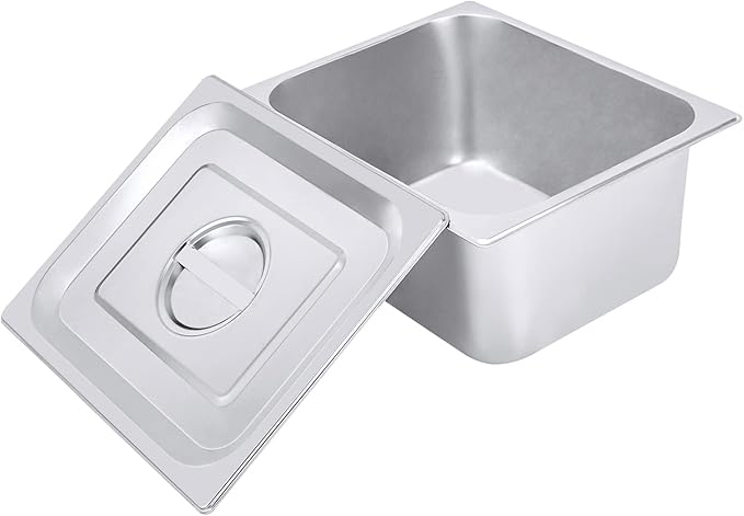 4 Pack Stainless Steel Hotel Pans 1/2 Size-6 Deep Steam Table Pan Stainless Steel Food Storage Containers Buffet Pan with Lids for Home Party Restaurant Hotel Buffet