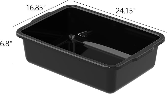 35 L Commercial Bus Tubs Box/Tote Box Plastic Utility Basin Tub Black 4-Pack