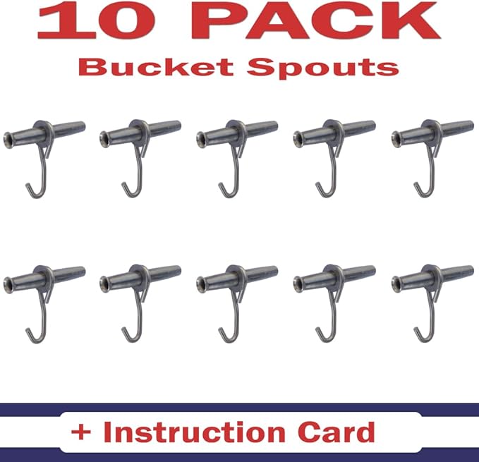 5/16 Stainless Steel Maple Spouts with Hooks – Premium Tapping Spiles for Collecting Sap &amp Making Maple Syrup (10)
