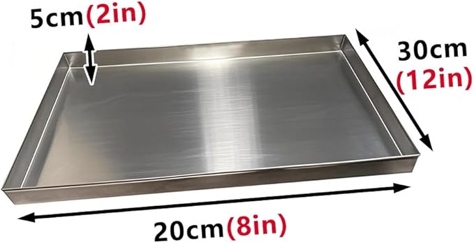 Washing Machine Pan 304 Stainless Steel Washing Machine Drain Pan Kitchen Factory Warehouse Garage Drain Tray Spill Containment Platform Pallets(20x30cm(8x12in))