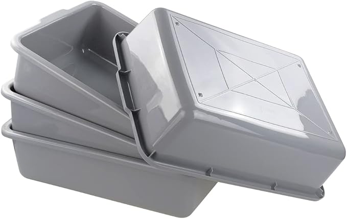 24 L Commercial Bus Box Plastic Bus Tote Gray Pack for 4