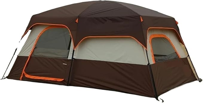 Extra Large 2-Room Family Cabin Tent – 10/12/14 Person Capacity with 3 Doors 3 Mesh Windows for Camping &amp Picnic