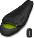 Bessport Mummy Sleeping Bag | 15-45 ℉ Extreme 3-4 Season Sleeping Bag for Adults Cold Weather– Warm and Washable for Hiking Traveling &amp Outdoor Activities