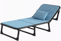 Camping cot Camping Cot Adjustable 6-Position Folded Bed Portable Rollaway Bed with a Pillow + dust Cover for Guest Room Small Apartment Folding cot