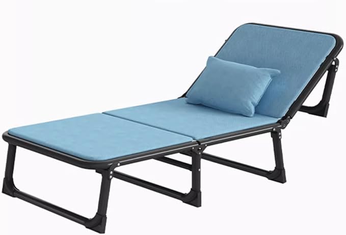 Camping cot Camping Cot Adjustable 6-Position Folded Bed Portable Rollaway Bed with a Pillow + dust Cover for Guest Room Small Apartment Folding cot