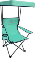 Youth Outdoor Canopy Chair with Adjustable Shade Folding Kids Camping Chair with Cup Holder and Carry Bag Portable Beach Sports and Backyard Seating