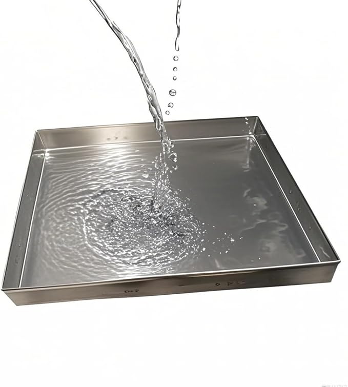 304 Stainless Steel Drain Pan for AC Unit - 36x16in Drip Tray Prevents Water Leakage Ideal for Outdoor AC Flower Pots Pet Water and Bread Cooking Trays