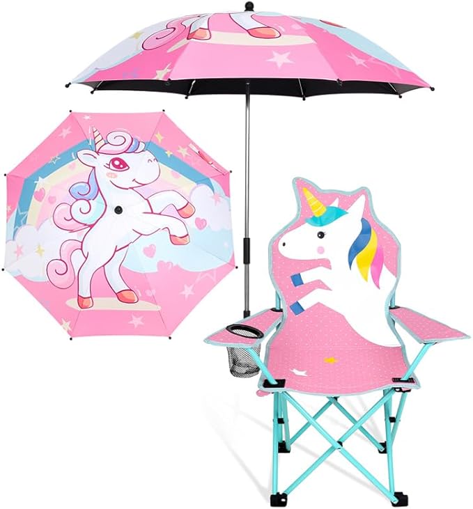 KABOER Kids Outdoor Folding Lawn and Camping Chair with Cup Holder and Carrying Bag Children's Camping Chairs