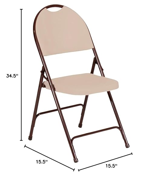 Correll RC350-24 R Series Folding Chairs Mocha Granite (Pack of 4) Heavy Duty Injection Molded PlasticFull Steel Frame Nesting for Storage