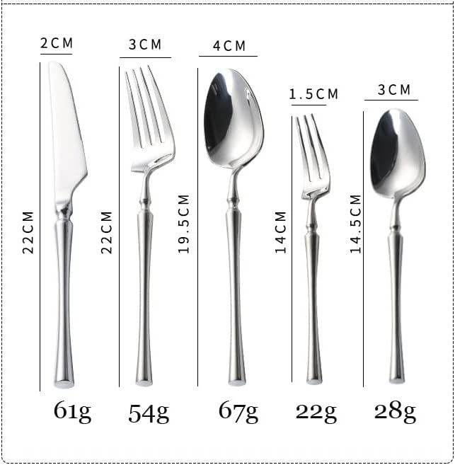 SpoonsSilverware Set 30-Piece Stainless Steel Cutlery Set - Travel Fork and Spoon Elegant Gold Silverware for Dining and Outdoor Use