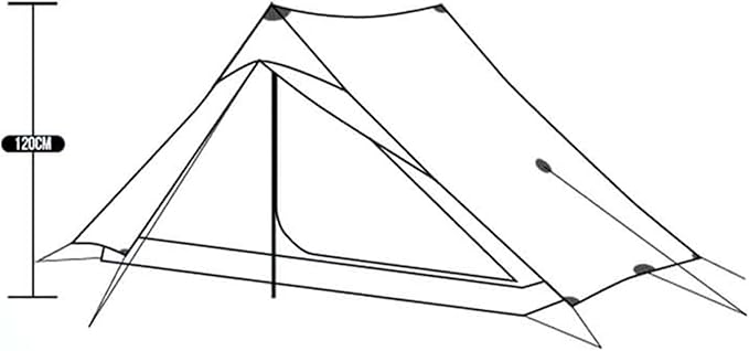 3F UL GEAR Lanshan 2 Person Tent Hiking Ultralight Camping Tent Professional 15D Silnylon Rodless Trekking Pole Tent Waterproof Backpacking Outdoor for Camping Bivvy