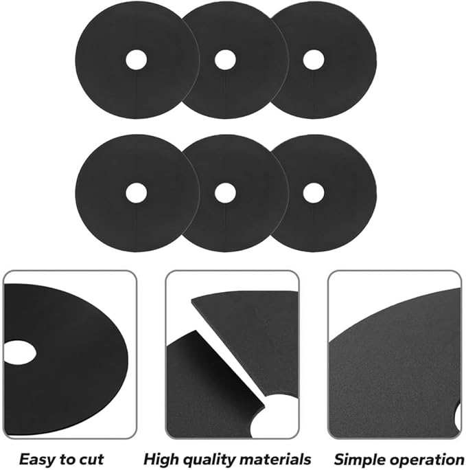 6PCS Black Ice Fishing Hole Covers 12 Insulated Lid for Ice Fish Tip Ups Easy to Use for Winter Fish Houses Equipment