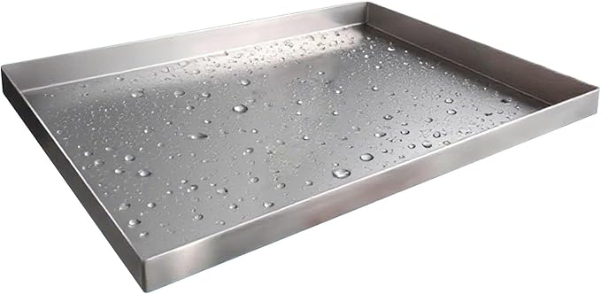 304 Stainless Steel Leak-Proof AC Drain Pan - 0.8mm Thick Outdoor Unit Tray Mini Fridge Saucer Plant Water Bowl 90x40cm (36x16in) for Pets and Gardens