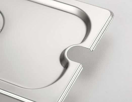 CURTA 6-Pack 1/3 Size Slotted Steam Table Pan Cover Lid with Handle NSF Hotel Pan Cover Catering Food Pan Cover