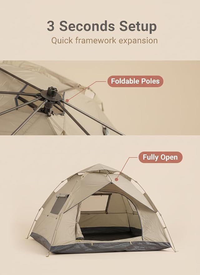 2-4 Tent Camping Tent with rain Protection Device Waterproof Camping Tent Easy to Build Portable Family Tent with Windows.
