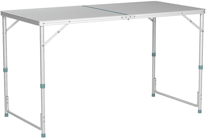 Outsunny 47 Folding Camping Table with Height Adjustability Lightweight Portable Table with Carry Handle Outdoor Folding Table Camping Accessories