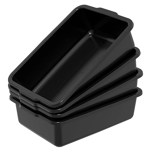 Pekky 22 L Bus Tubs Commercial Black Plastic Wash Tub Basin 4-Pack