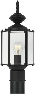 Sea Gull lighting 8209-12 Outdoor Post Lantern One Light Black with Clear Beveled Glass