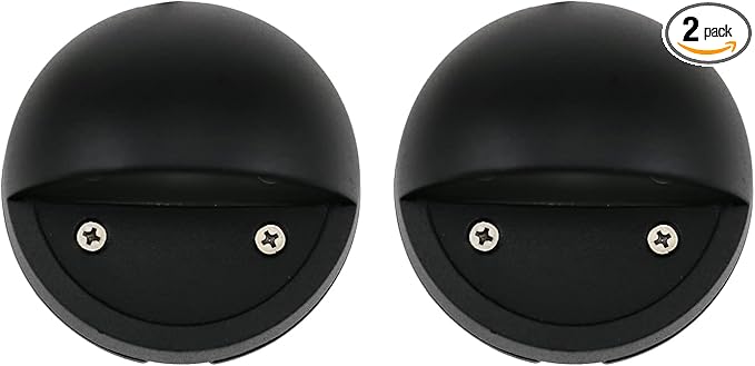Lumina Lighting® 2W Landscape Deck Lights (2 Pack) | Low Voltage Landscape Deck Lights Waterproof - Outdoor Patio Step Deck Lighting 12V 3000K Replaceable G4 LED Bulb Included DSL0103-BKLED2 (Black)