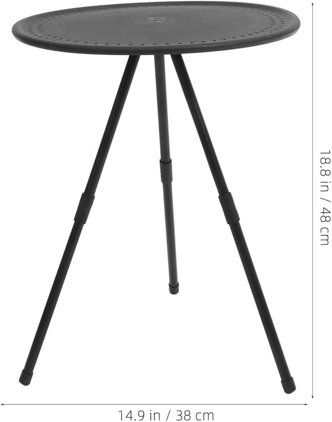 1pc Compact Round Folding Table for Camping Portable Adjustable Height Lightweight Design for Picnics and Outdoor Activities Small Foldable Camping Table for Easy Storage