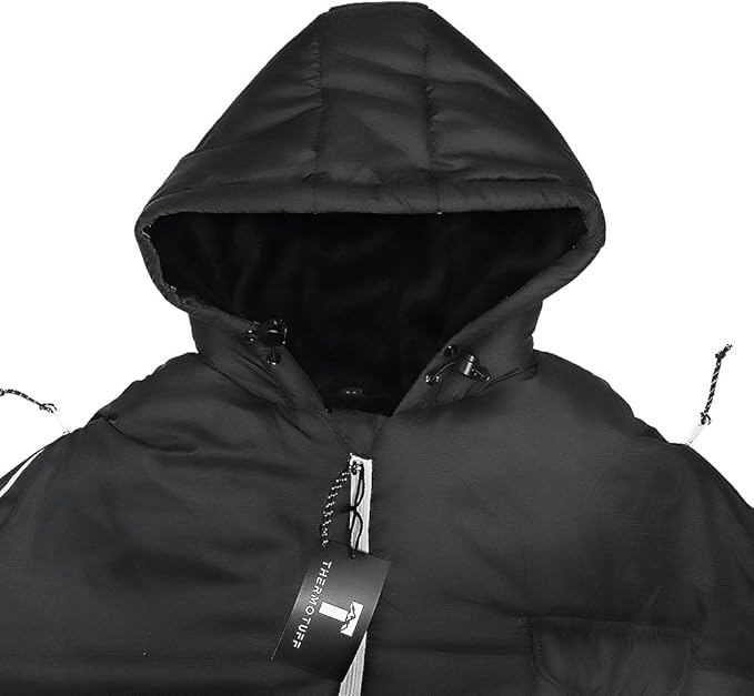 Thermotuff Wearable Sleeping Bag with Dual Hoodie Zippered Arm Holes Pockets &amp Adjustable Drawstring - Ideal for Camping Cold Weather Hiking and Stadium Sak Blanket